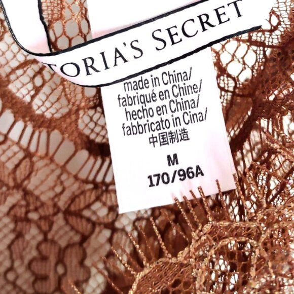 Victoria's Secret NWOT brass cooper floral lace boho fairy bralette women's M - Picture 3 of 6